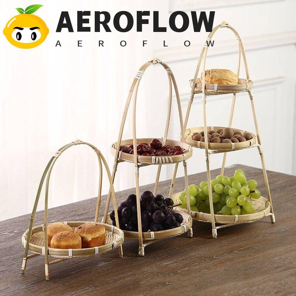 AEROFLOW ขาตั้งจอแสดงผลขนม,งานฝีมือ 1/2/3 ชั้นไม้ไผ่สานตะกร้า,ตะกร้าถาดรอบElegantสานตะกร้าเก็บบ้าน
