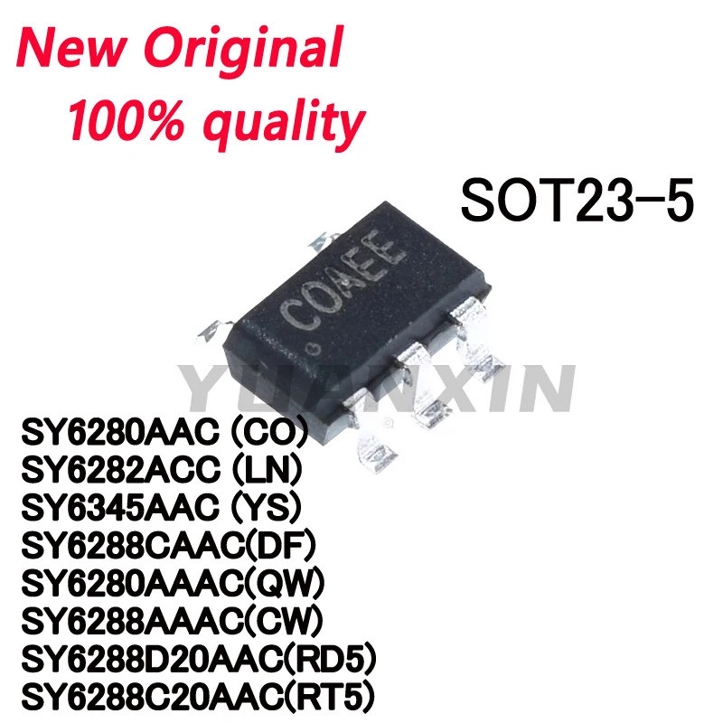 5PCS SY6280AAC SY6282ACC SY6345AAC SY6288CAAC SY6280AAAC SY6288AAAC SY6288D20AAC SY6288C20AAC23-5 ชิ