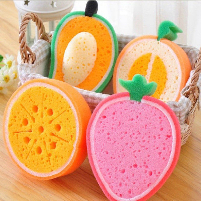 Hot Sale#Fruit Dishwashing Scrubber Sponge Cloth Thickened Scouring Pad Pot Scrubber Dishwashing Spo