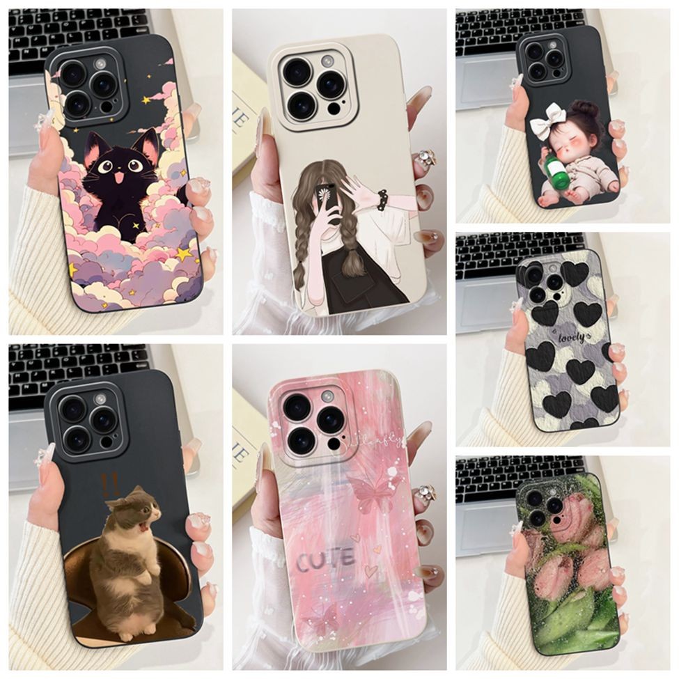 6.9 สําหรับ iPhone A3296 A3084 A3295 A3297 สําหรับ iPhone 16 Pro Max ซิลิโคนหรูหราแฟชั่นดอกไม้ Kawai