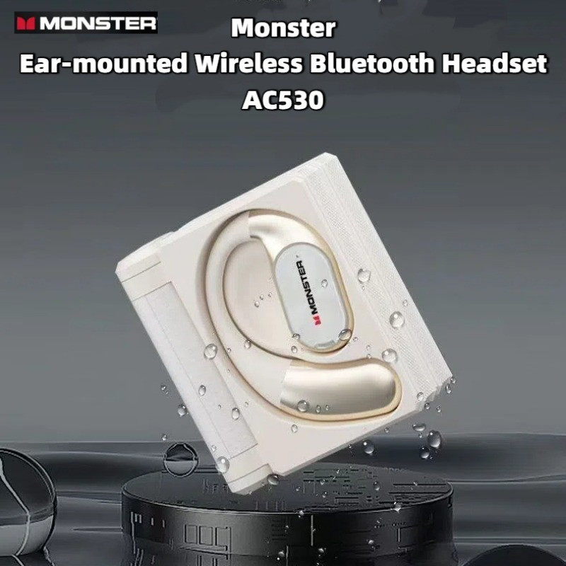 Monster แขวนหูประเภทชุดหูฟังบลูทูธไร้สาย AC530 หูฟังกีฬาหูฟังไม่ชนิดใส่ในหู Bone Conduction กีฬาวิ่ง