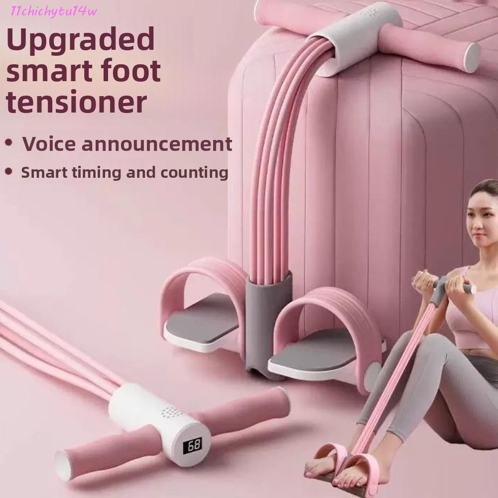 CHICHYTU14W ยางยืด 4-Tube/6-Tube กันกระแทกด้วยที่จับ ทนทานและยืดหยุ่น เพื่อดึงกล้ามเนื้อข้อเท้าและกา