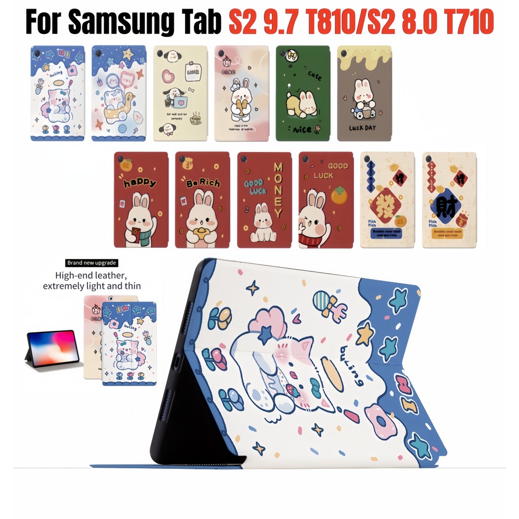 SAMSUNG สําหรับSamsung Galaxy Tab S2 8.0 9.7 แฟชั่นน่ารักการ์ตูนรูปแบบปลอกSM-T810 T813N T819N T815Y 