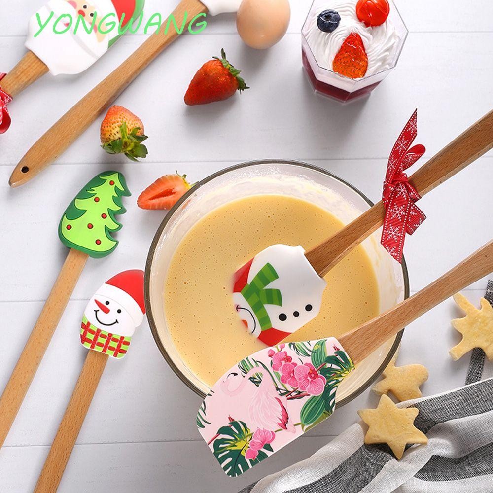 YONGWANG เค้ก Scraper สําหรับผสมซิลิโคนในครัวเรือนเครื่องมือเค้กครีม Pastry Batter เบเกอรี่ตกแต่งเคร