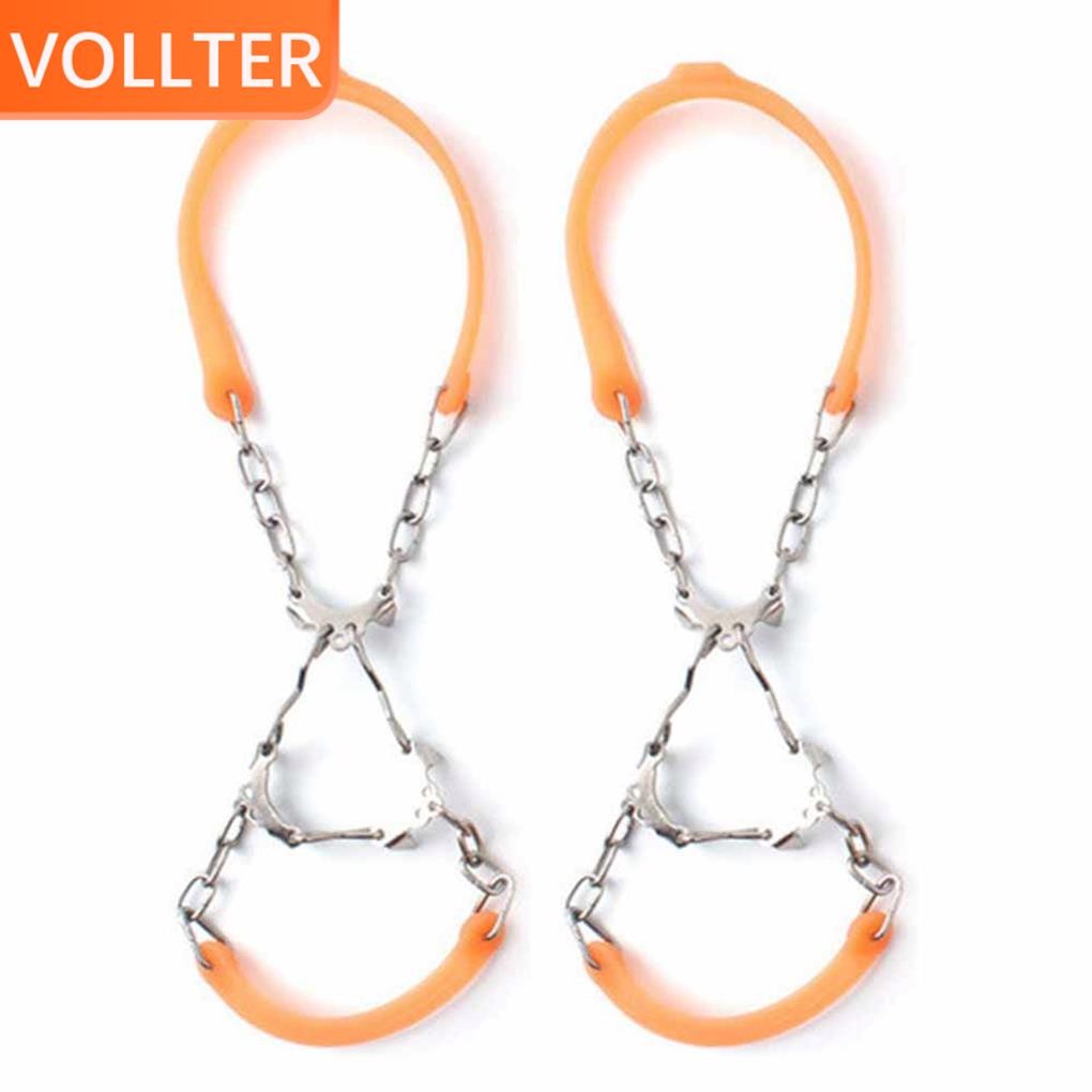 1 คู่กลางแจ้ง 6 ฟัน Crampon รองเท้า Cleats Gripper เดินป่าฤดูหนาว Anti Chain Slip กีฬาซิลิโคนหิมะ Sp