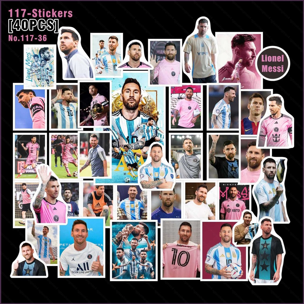 YT4 40 ชิ้น/เซ็ต Cristiano Ronaldo Messi Kobe สติ๊กเกอร์สร้างสรรค์สําหรับเครื่องเขียนบาสเก็ตบอลฟุตบอ