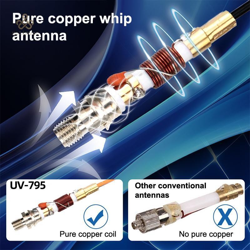 HELINYUE AR-795 SMA-F หญิง Dual Band VHF/UHF 136-174MHz/400-520MHz เสาอากาศอ่อน AR-795 สําหรับ UV-5R