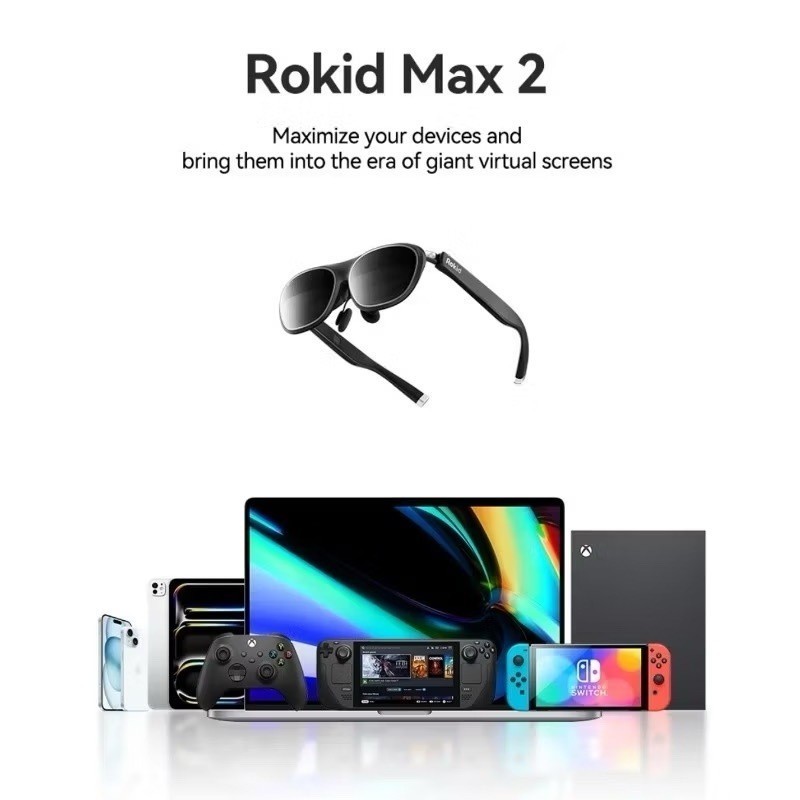 Rokid Max 2 AR Glasses แว่น AR หน้าจอยักษ์..เทียบเท่าจอ 215 นิ้ว ปรับแสงได้ ปรับสายตาสั้นได้