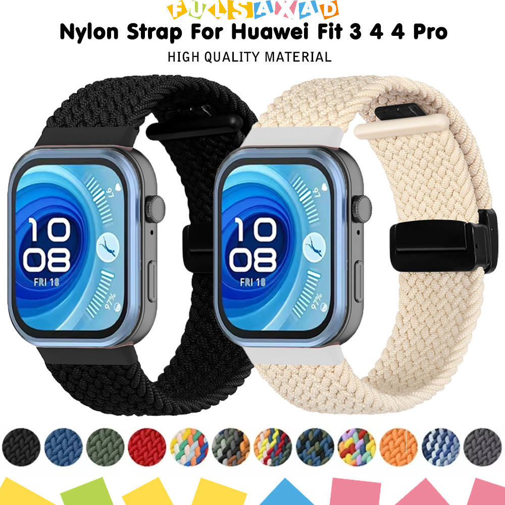 สายรัดไนลอนยืดหยุ่นแม่เหล็กสำหรับนาฬิกา for Huawei Fit 4 / 4Pro / 3 สายรัดข้อมือเปลี่ยนสำหรับ for Huawei Fit 4/4pro/3