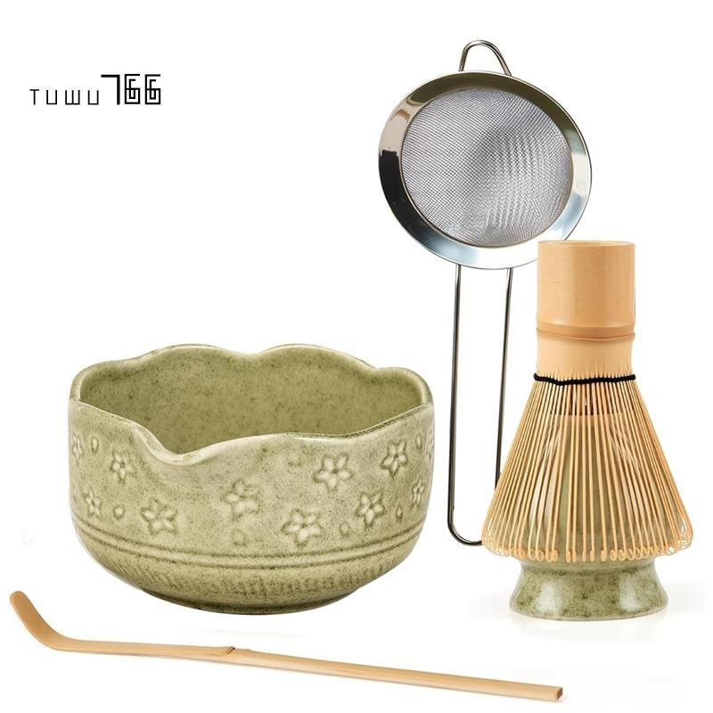 [tuwu766]ของขวัญสําหรับคนรักมัทฉะ 5 ชิ้นสําหรับชุดปัดมัทฉะ, ชาม 18OZ พร้อม Spout, พิธีญี่ปุ่น Whisks