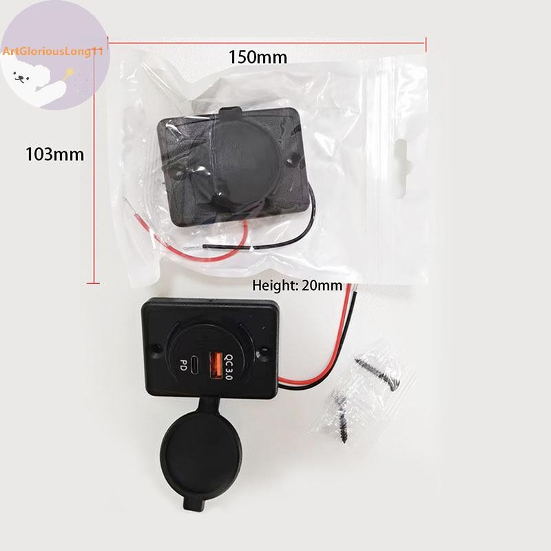 ArtGloriousLong B21PD QC + PD/ B21 A + C 3.1A รถ Charger Dual USB อะแดปเตอร์ทรงกลมกันน้ํา Soaccket อ