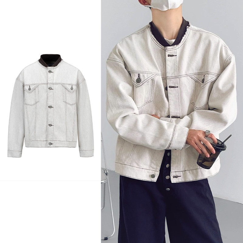 เสื้อแจ็คเก็ตยีนส์ผู้ชาย PannoFluxus สไตล์อเมริกัน หลวมสบาย พร้อมความหรูหรา