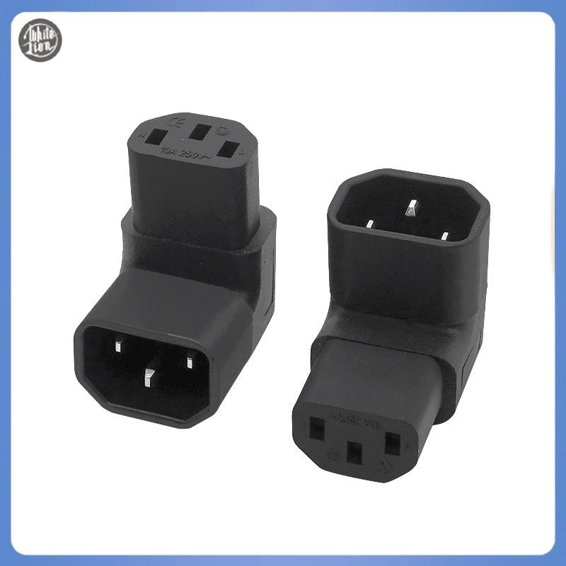 WL| 10A 3Pin IEC Connector Down UP 90 มุม IEC 320 C14 ชาย C13 หญิงอะแดปเตอร์ AC ปลั๊กสําหรับ LCD LED