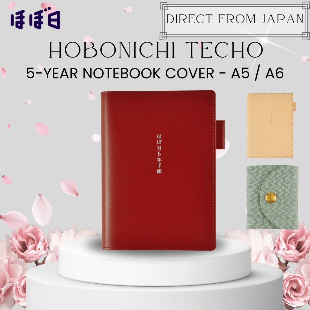 Hobonichi 5-Year Notebook Cover - A5 & A6 Size Japanese Planner for Daily Journaling & Memories