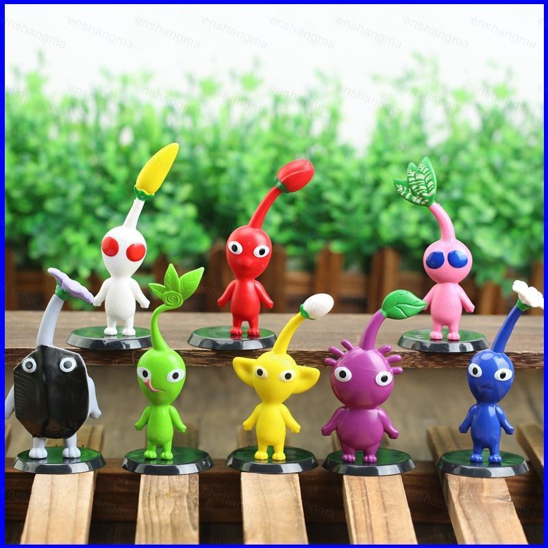 PS1 8pcs Soni Pikmin Action Figure ของขวัญสําหรับเด็กเกมคอลเลกชันการ์ตูน Pikmin ตุ๊กตาของเล่นสําหรับ