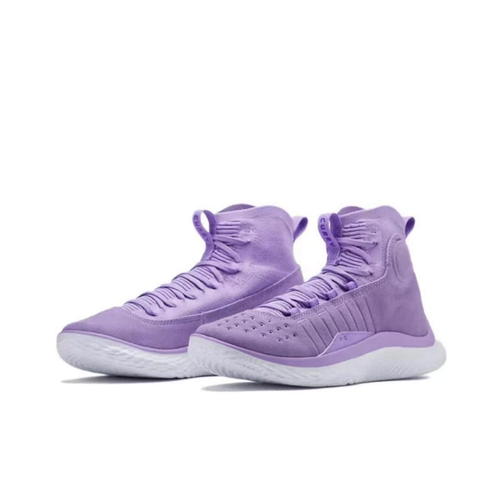 Curry 4th Generation flotro High-Top curry4 Championship Purple Cherry Blossom สีชมพูสีขาวสีแดงสีดํา