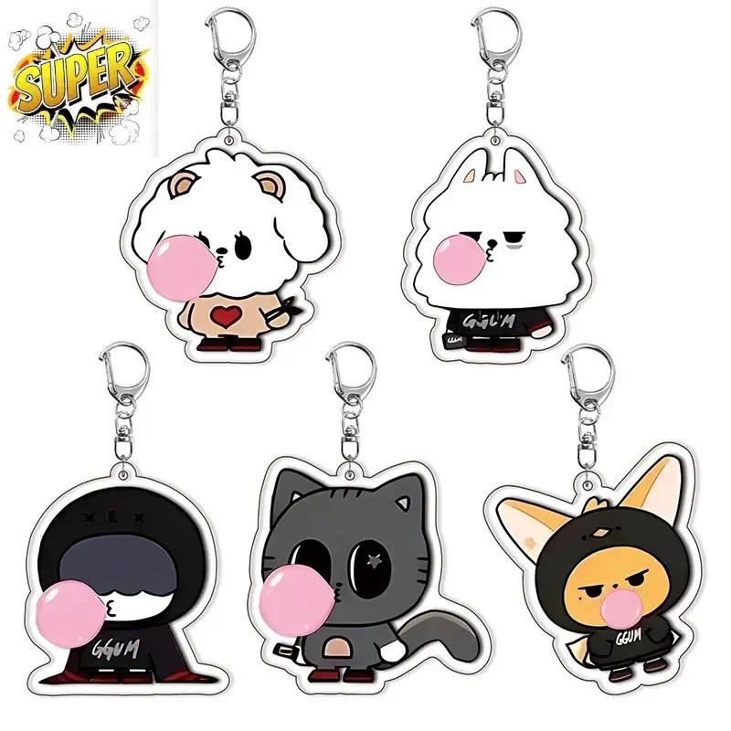 TXT ตุ๊กตา Kpop พวงกุญแจน่ารัก Choi Soobin Beomgyu จี้กุญแจรถแหวนกระเป๋าอุปกรณ์เสริมคอสเพลย์ Charm