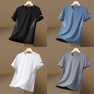 ทีเชิ้ตแขนสั้นคอกลม ผ้าเรยอนบาง ระบายอากาศได้ดี แห้งเร็ว ทรง…