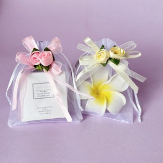 20ชิ้น/50/ถุงออร์แกนซ่ากับกุหลาบ/ เชือกรูด ถุง/ยุโรปแต่งงานข…