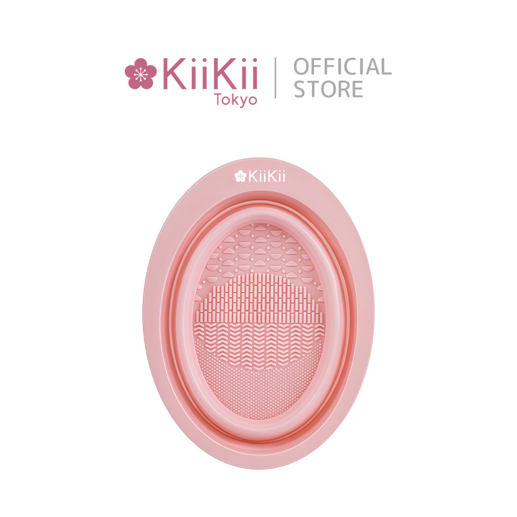 KiiKii ชามซิลิโคนพับได้ ที่ล้างแปรงแต่งหน้า ใช้ทําความสะอาดแปรง พกพาสะดวก วัสดุนุ่มทนทาน