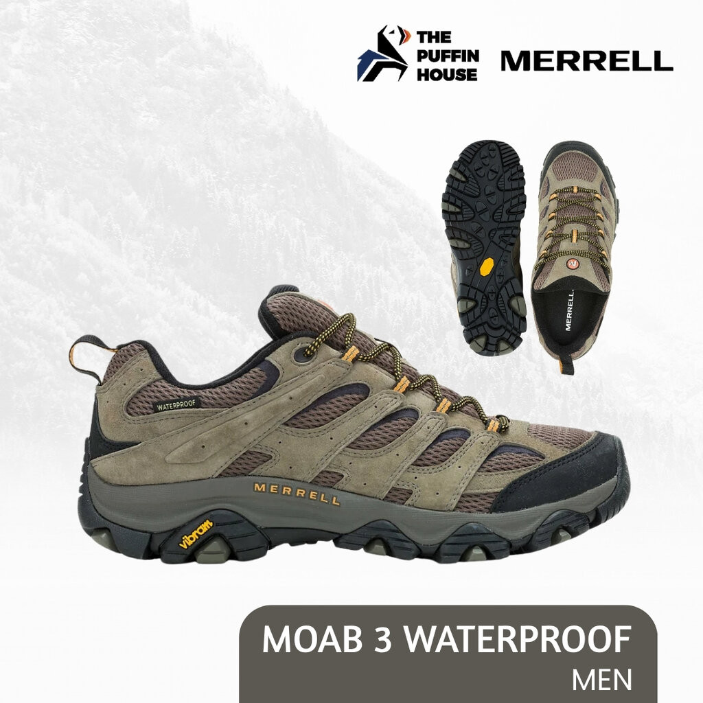 MERRELL MOAB 3 WATERPROOF MEN รองเท้าเดินป่า ข้อสั้น กันน้ำ สำหรับผู้ชาย