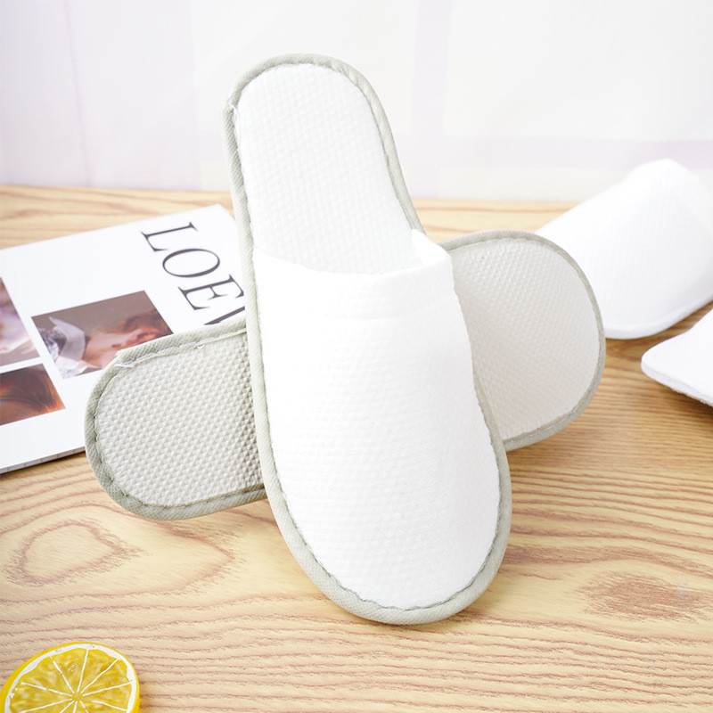 แนะนํายอดนิยม Pearl Cotton Willow Leaf Pattern Bottom Anti-slip Thicken Hotel Disposable Slippers Si