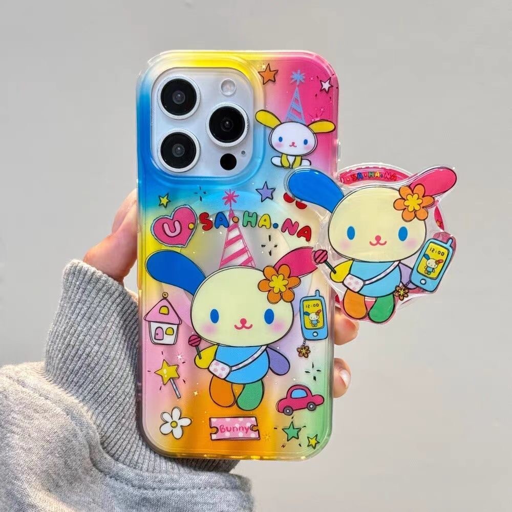 Smudge Rainbow Rabbit เหมาะสําหรับ Samsung S25 FE s25ultra เคสโทรศัพท์ s24+Magnetic s22+s23fe ญี่ปุ่นเกาหลี s21+Dopamine Sweet Cool น่ารัก a16a56 กันกระแทก a17