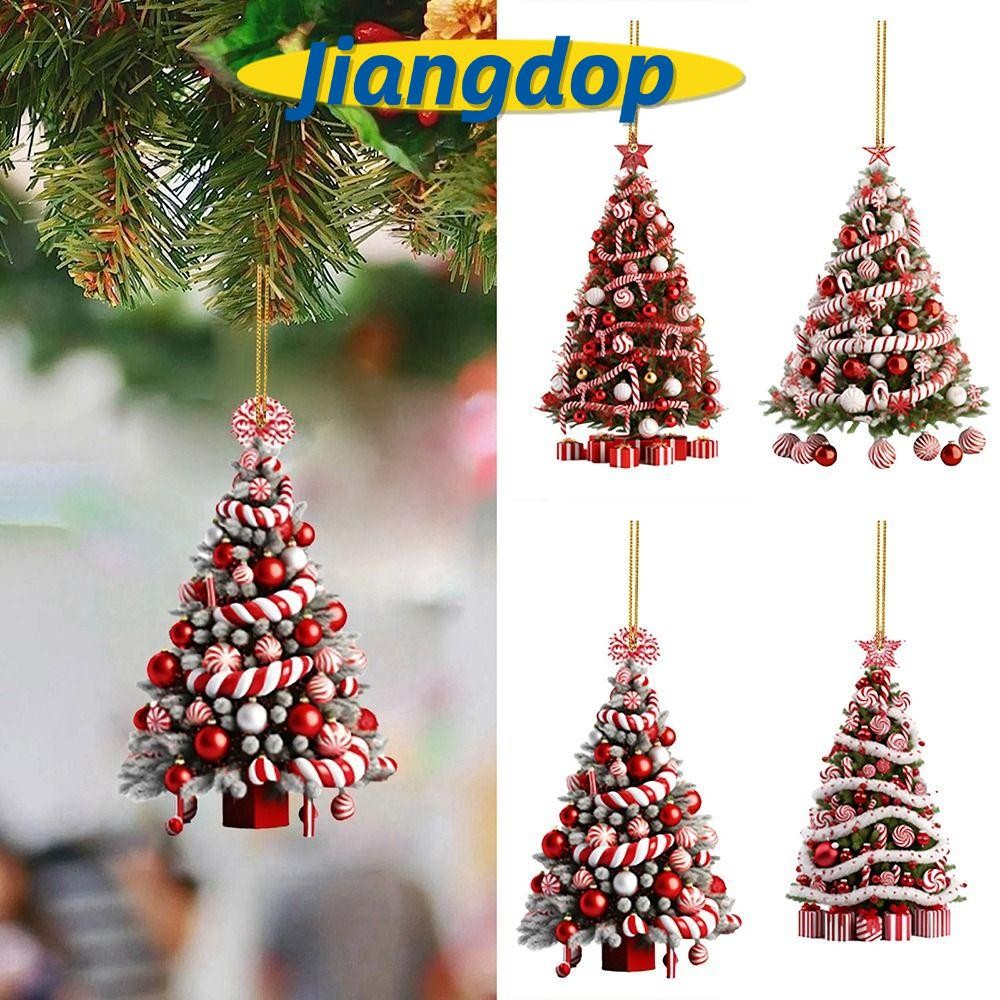 JIANG 1 ชิ้นแขวนจี้, Navidad กว้างใช้เครื่องประดับต้นคริสต์มาส, สวัสดีปีใหม่ตกแต่งบ้านอะคริลิค Xmas Decor