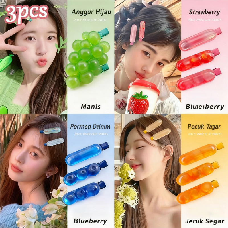 กิ๊บติดผมสไตล์ Bai Lu Jelly - สําหรับ Bangs & Side ดูสดและอินเทรนด์