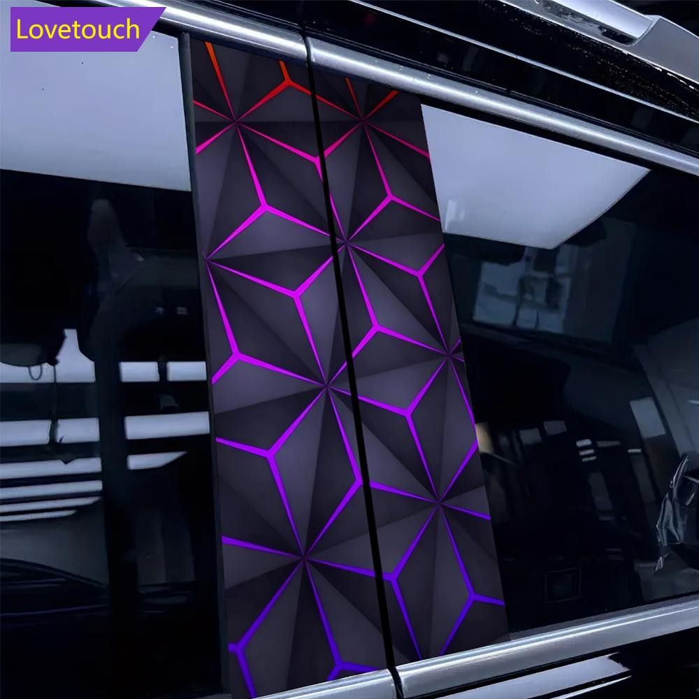 LOVETOUCH สติ๊กเกอร์ติดรถยนต์ 2 ชิ้น B เสากลางคอลัมน์ครอบคลุม DIY สติกเกอร์ตกแต่งกันรอยขีดข่วนกันน้ํ