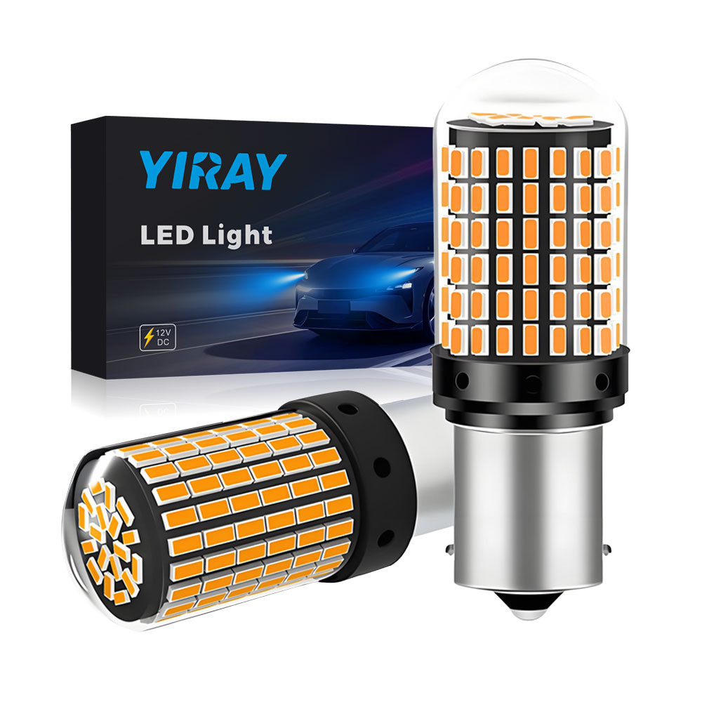 YIRAY 2PCS 3014 144smd CanBus S25 1156 BA15S P21W 1157 LED BAY15D BAU15S PY21W หลอดไฟ LED สําหรับไฟเ