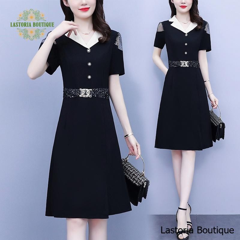 HARMONY DRESS - ใหม่ล่าสุดพรีเมี่ยมสไตล์เกาหลี THIN MIDI DRESS Lastoria Boutique