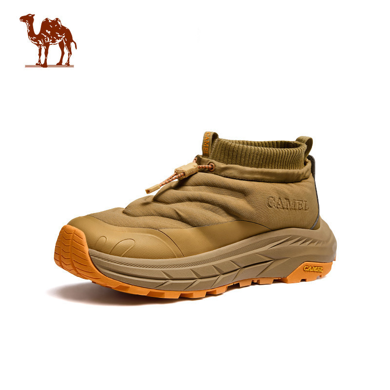 CAMEL CROWN รองเท้าบู๊ตหิมะฤดูหนาวของผู้ชายกันน้ํากันลื่นรองเท้าลุยหิมะที่อบอุ่น