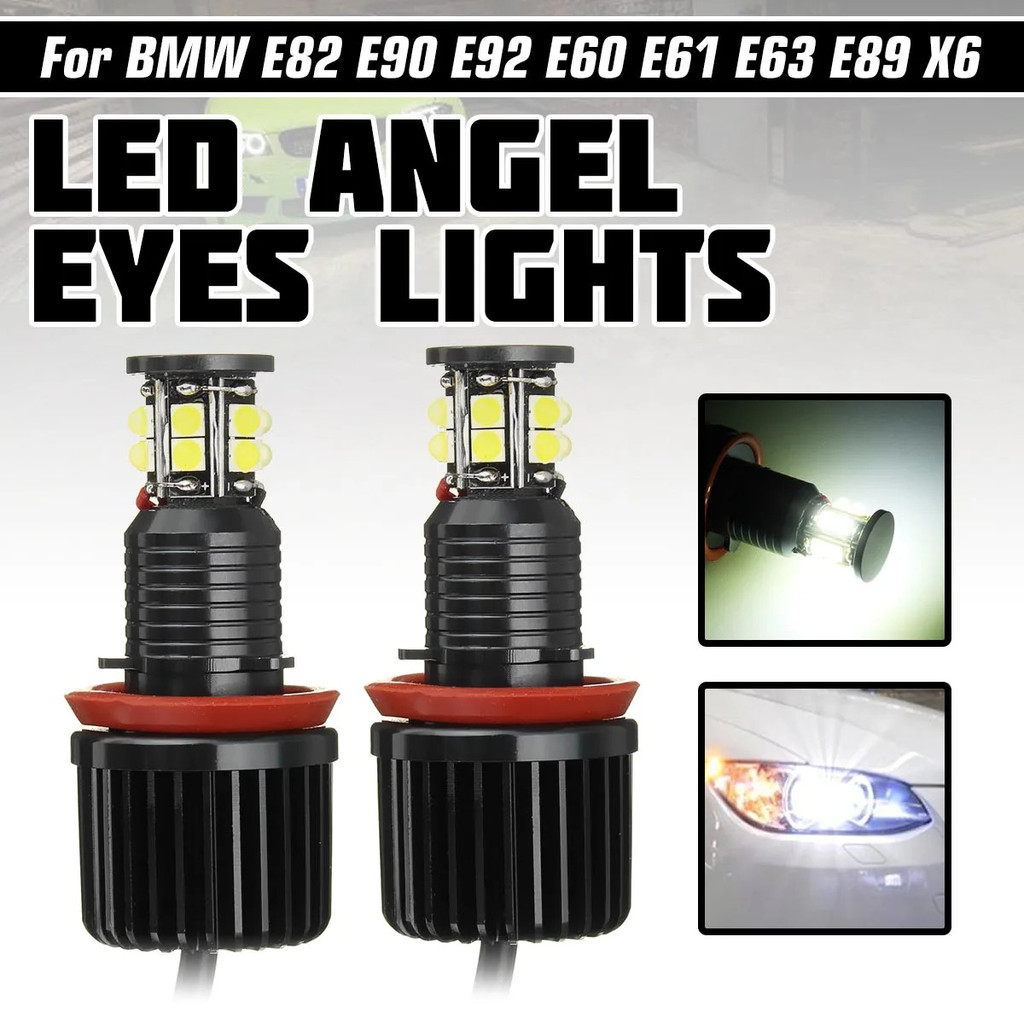 2x120W H8 Angel Eye Halo แหวนแสงอัตโนมัติ 6000K สําหรับ BMW E82 E87 E88 E90 E91 E92 E93 E60 E61 E63 