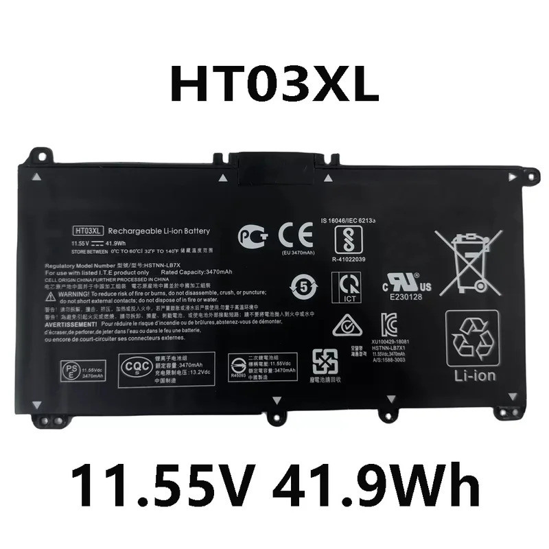 HT03XL 11.55V 41.9Wh แบตเตอรี่แล็ปท็อปสําหรับ HP Pavilion 14-CE0000 15-CR0000 15-CW0000 17-BY0000 25