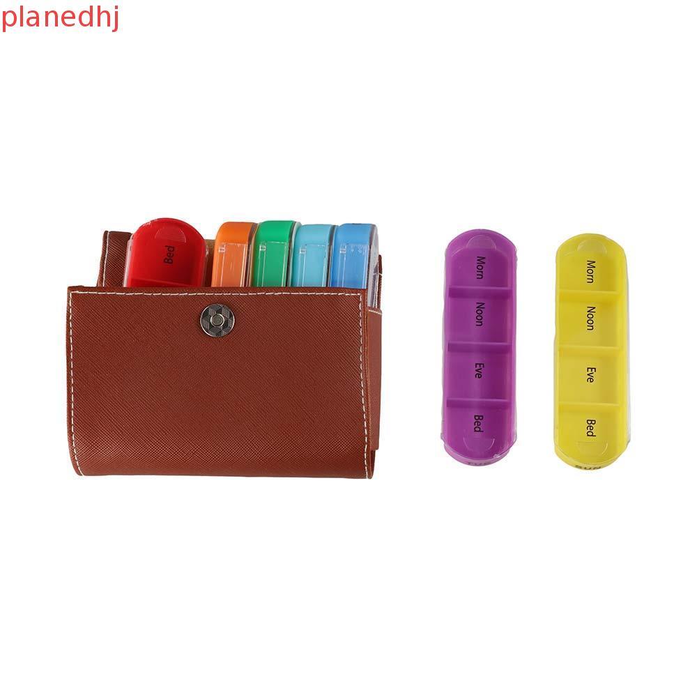 PLANED กล่องจัดยารายสัปดาห์,กระเป๋าถือ PU คอนเทนเนอร์ยา 7 วัน,สะดวกกันฝุ่นReusable Week Mark 28-Grid