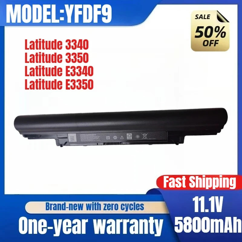 สําหรับ Dell Latitude E3340 E3350 YFDF9 V131-2nd Generation JR6XC แบตเตอรี่เปลี่ยนแบตเตอรี่เดิม