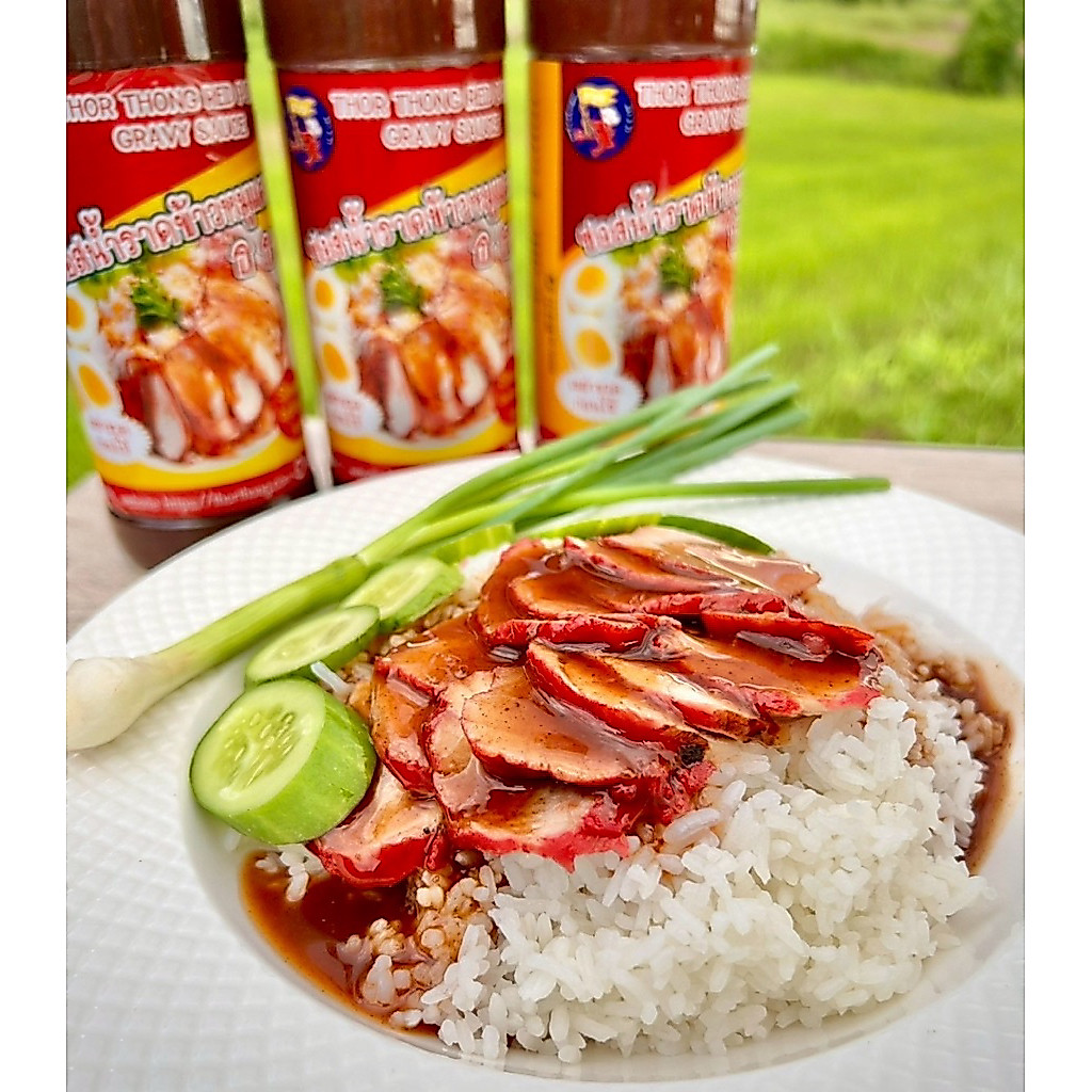 ซอสน้ำราดข้าวหมูแดง ราดข้าวหมูแดง ราดบะหมีหมูแดง อร่อยชัว 1 ขวด 500กรัม 100บาท