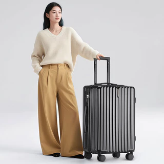 Kingsun กระเป๋าเดินทาง ล้อคู่ 8 ล้อ ทำจากวัสดุ ABS หมุน 360 องศา 20/24/28 นิ้ว ทนทานต่อรอยขีด กระเป๋าเดินทางล้อลากมีซิป
