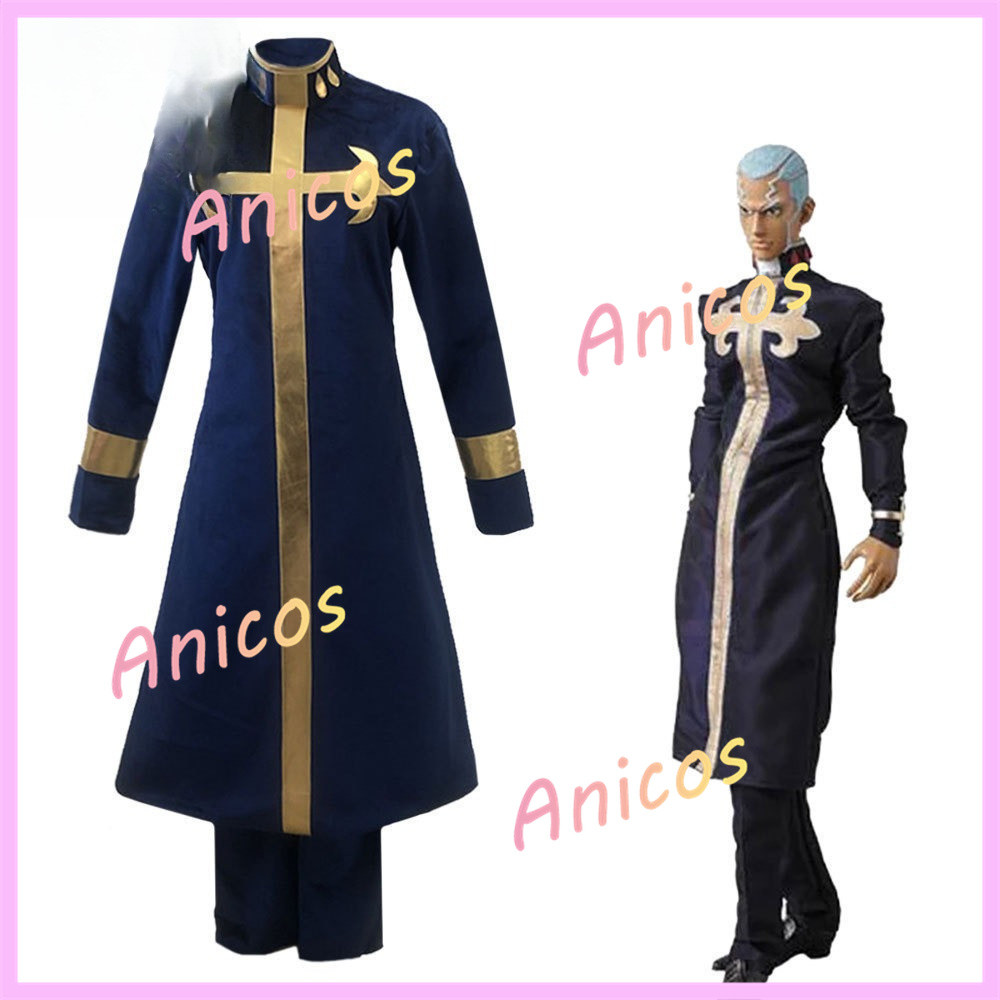 JOJO Enrico Pucci คอสเพลย์ชุดเครื่องแต่งกายชุดสําหรับอะนิเมะการ์ตูน Con Party คอสเพลย์ฮาโลวีนกิจกรรม