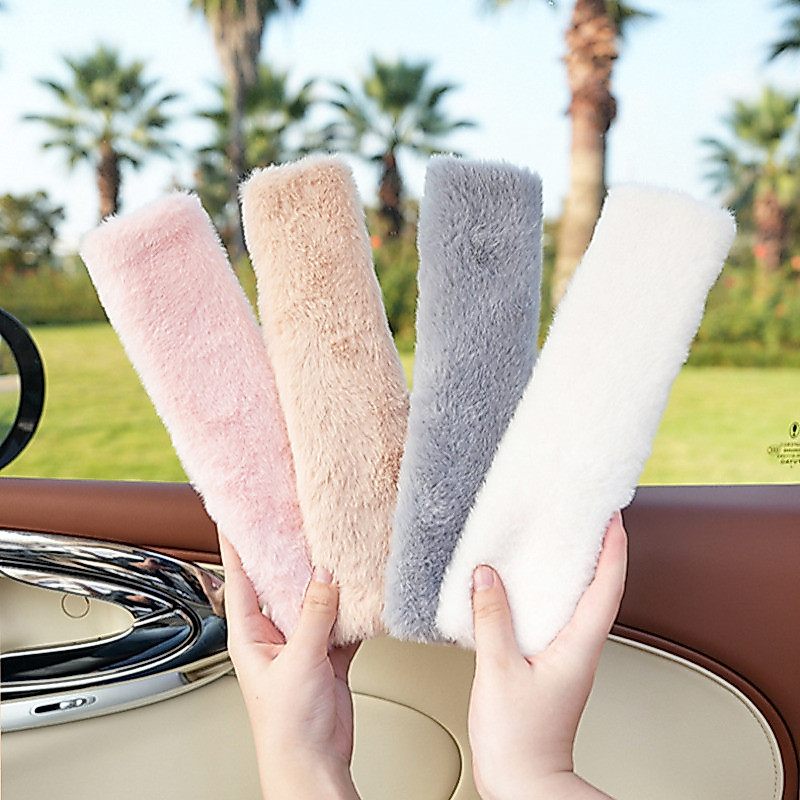 Universal Soft Plush Seatbelt ไหล่ Pad เข็มขัดนิรภัยรถยนต์สําหรับรถที่นั่งเข็มขัด Pad เข็มขัดนิรภัยรถเข็มขัดน่ารักอุปกรณ์ตกแต่งภายในรถยนต์