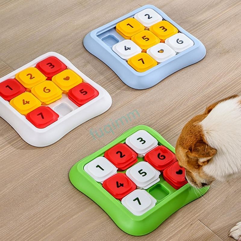 FQMM Fun 9 Space Plastic Puzzle Feeders สําหรับสุนัขและแมวเพื่อพัฒนาปัญหาแก้ปัญหา