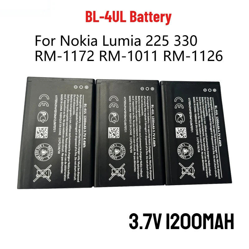 1200mAh BL 4UL BL-4UL แบตเตอรี่สําหรับ Nokia 3310 2017 TA1030 Lumia 225 330 RM-1172 RM-1011 RM-1126 