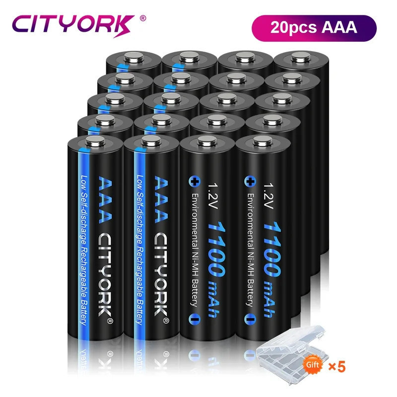 CITYORK 1.2V AAA NIMH แบตเตอรี่ 3A NI-MH แบตเตอรี่ AAA แบบชาร์จไฟได้กล่องแบตเตอรี่สําหรับรีโมทคอนโทร
