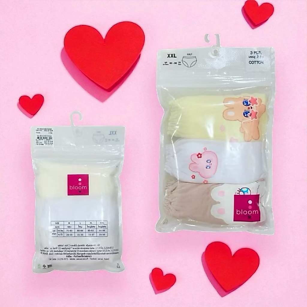 Wacoal Bloom Panty Cotton Half (ขออนุญาติคละลายเท่านั้น) กางเกงในสำหรับเด็ก Pack 3 ตัว รุ่น WU6A43