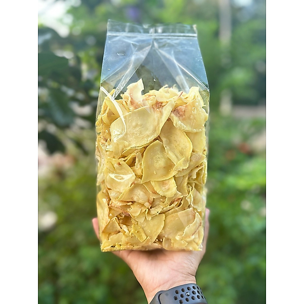 ทุเรียนทอดอบไล่น้ำมัน ทอดไม่ใส่ขมิ้น เหลืองธรรมชาติ ถุง 500 กรัม