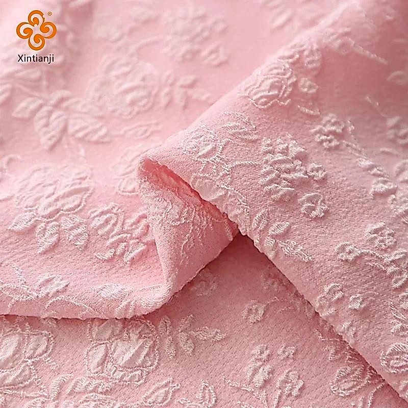 นูนขนาดเล็ก Rose Relief Jacquard ผ้าสําหรับชุดสตรี Handmade DIY ผ้า 50x150 ซม.