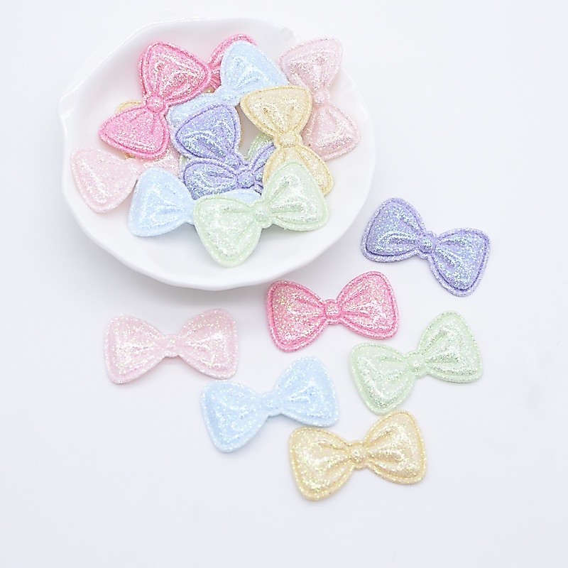 Applique Bow Tie ขนาด 30x18 มม. จากหนัง PU สำหรับทำของประดิษฐ์และตกแต่งเสื้อผ้า