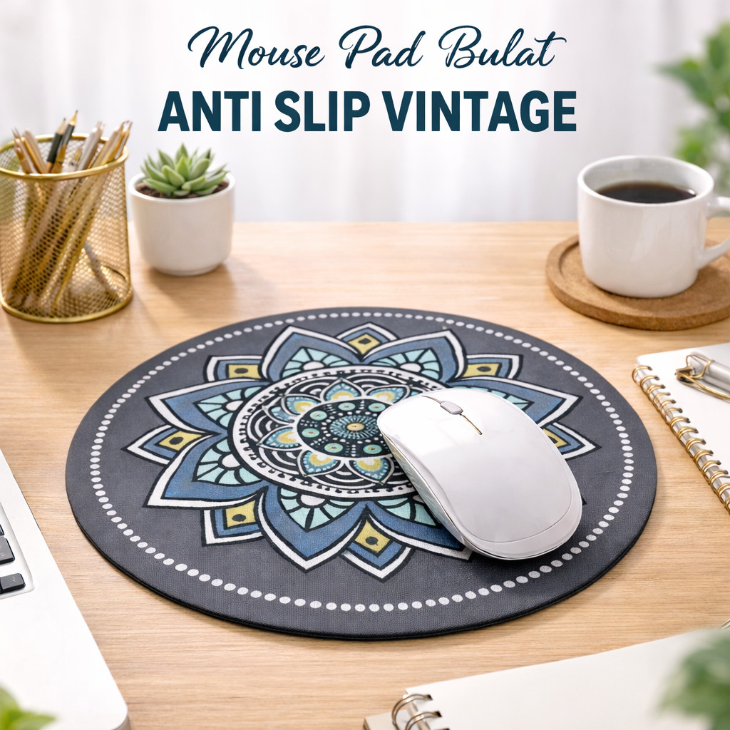 Comfast Vintage Bohemian Round Anti-Slip Mouse Pad 200x200x3mm