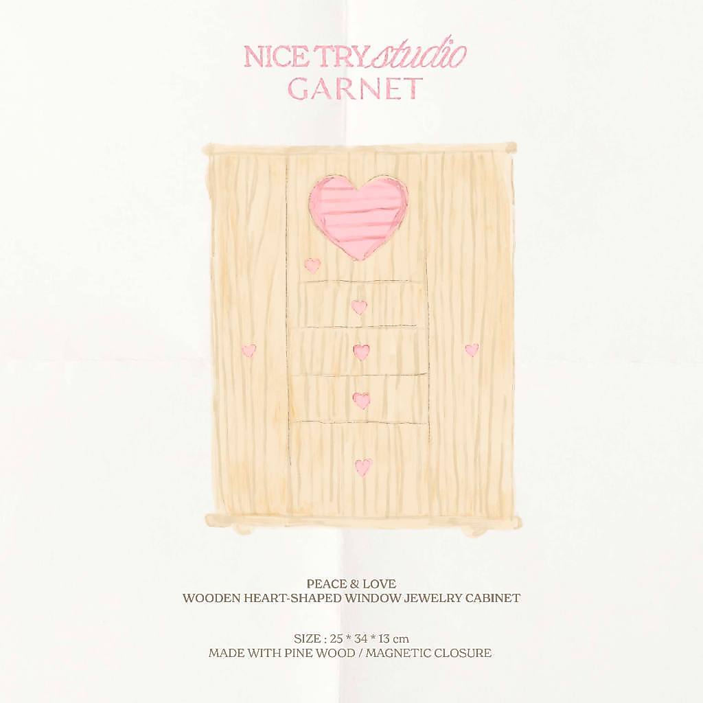 nice try studio x garnet — Peace & Love Wooden Heart-Shaped Window Jewelry Cabinet